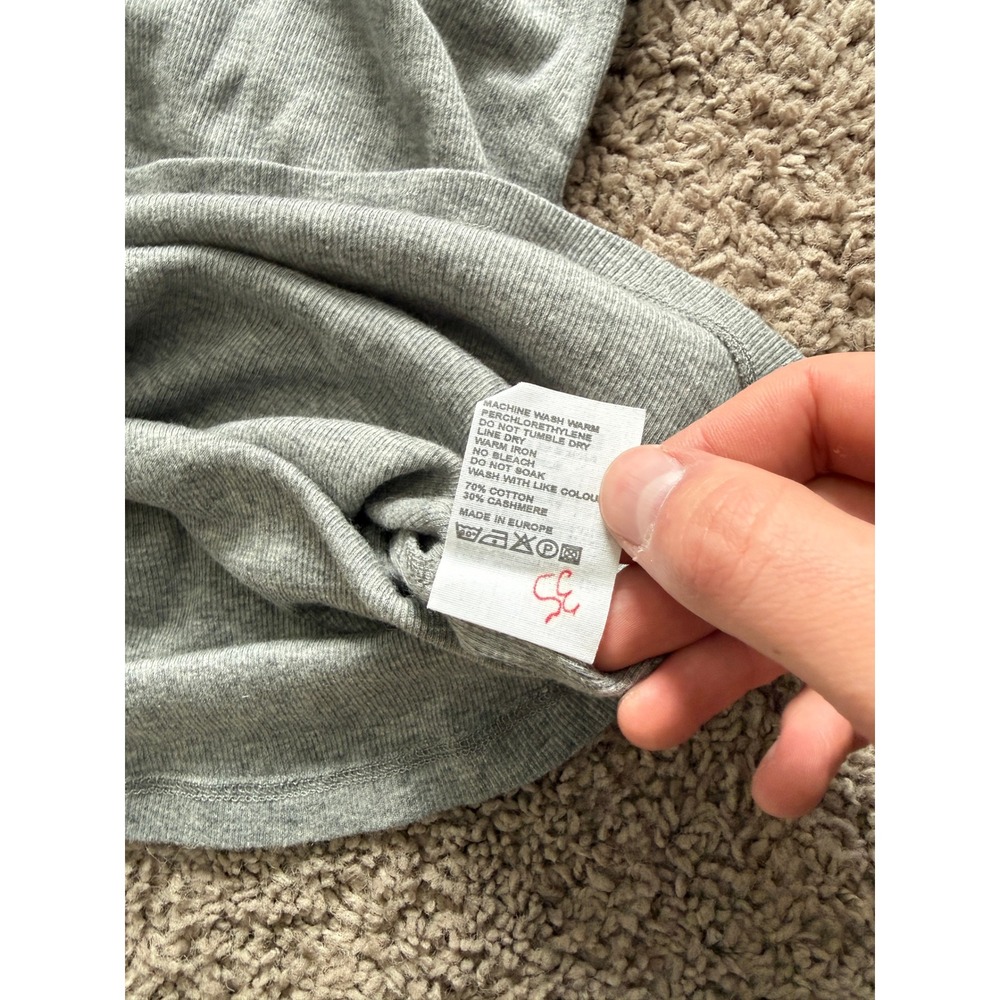NM Luxury Essentials Ribbed Tank Top Gray Cotton Cashmere Blend Europe Size 2 - Picture 2 of 7
